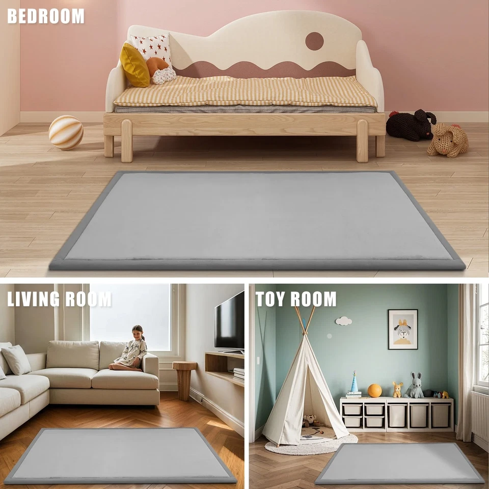 Alfombra de juego antideslizante de espuma viscoelástica de 1,3" de grosor para habitación de niños tatami gimnasio Foto 3 de 4