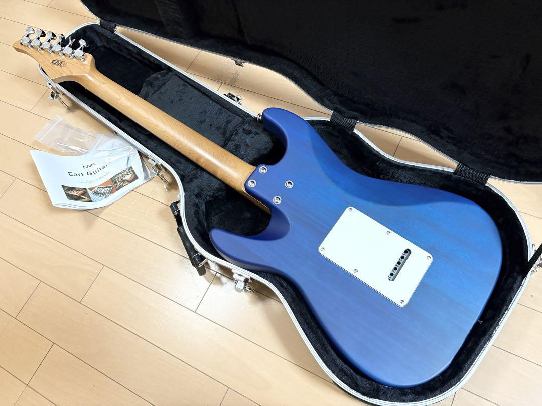 Electric Guitar EART Standard SSS SG3 See-through Blue with Electric Guitar EART Standard SSS SG3 See-through Blue with