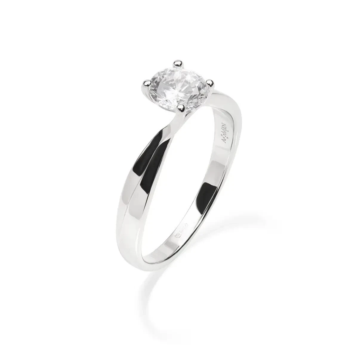 Anello solitario in oro 18kt - 0,19 ct misura 16 - Gioielleria Rapisardi