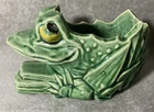 Vintage McCoy USA Green Frog Succulent Planter Glazed Leaf Pottery 5”x 4”