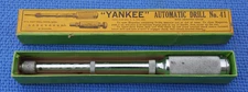 Stanley Yankee Automatic Push Hand Drill No 41 w/8 Bits & Original Box vintage