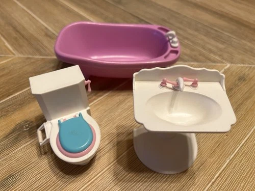 Vintage Barbie Kelly Sink Potty Training Toilet Bathtub Lot