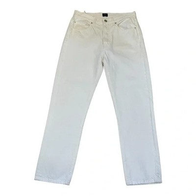 Edwin Straight Leg Jeans Womens Size 26 High Rise White No Stretch Cotton