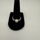 Vintage Sterling 925 Silver Faux Pearl Band Ring Size 9