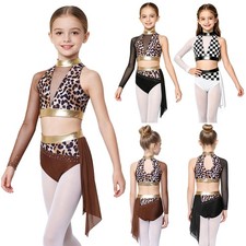 Boys Outfit Figure Skating Dance Costume Tango Latin Leotard 2-piece Training