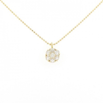 Authentic K18YG Flower Diamond Necklace 0.50CT #230-000-675-3060
