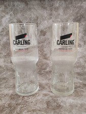 Set of 2 Carling 1 Pint Lager Beer Glasses Pub Bar Men Cave Gift Party Chill UK 