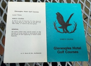GLENEAGLES SCOTLAND KING'S COURSE GOLF SCORECARD-VINTAGE 1970's