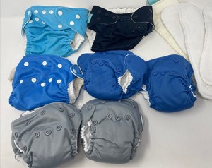 Lil'Joey All-In-One Preemie to 3 Mon, Charlie Banana OS, Cloth Diapers Lot Of 7
