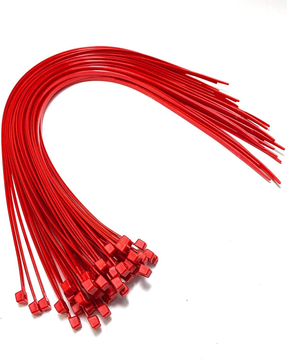 Red Nylon Cable Ties 450mm x 4.8mm Pack of 100 Nylon Zip Ties