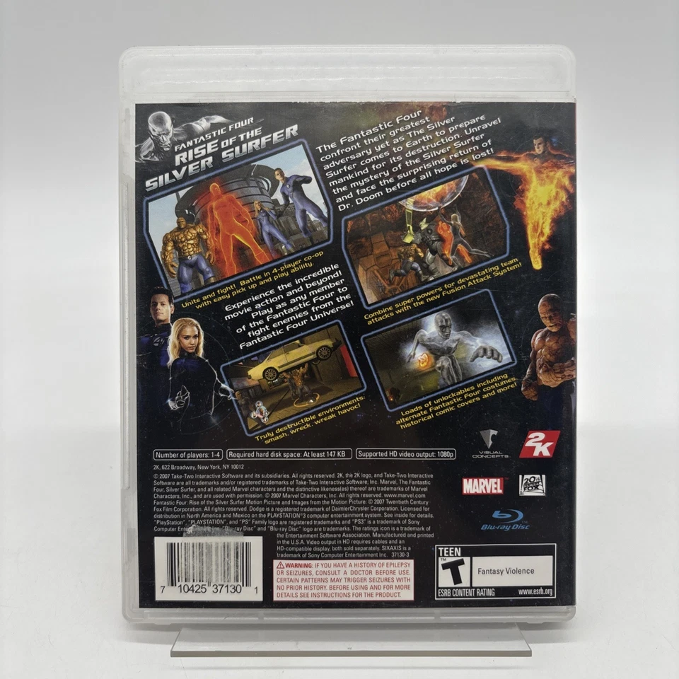 Fantastic Four Rise of the Silver Surfer (Sony Playstation 3, PS3 2007) Complete - Image 2 of 3