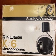 VINTAGE NEW OLD STOCK KOSS Headphones K/ 6LC sound dual system ears 1970s era 