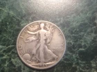 1945 Walking Liberty Half Dollar (yellow-orange/black)