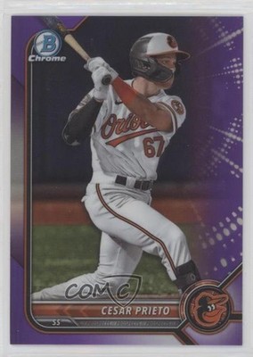2022 Bowman Draft Chrome Purple Refractor 36/250 Cesar Prieto #BDC-133 12mg