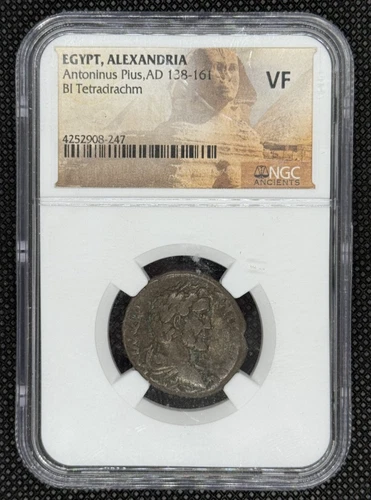 AD 138-161 EGYPT, ALEXANDRIA, ANTONINUS Pius, BI TETRADRACHM, NGC - VF