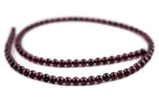 Round Almandine Garnet Beads 4-5mm Purple Gemstone 15 Inch Strand
