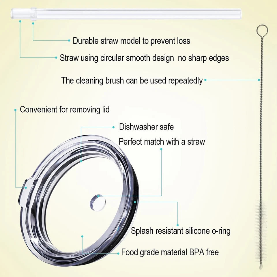 Tapa a prueba de derrames Soeor con pajita para Yeti Rambler de 30 OZ, vaso, Ozark Foto 2 de 4