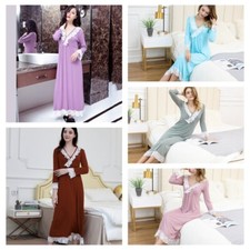 Abito Da Notte In Modal Con Pizzo A V E Maniche Lunghe Pigiama