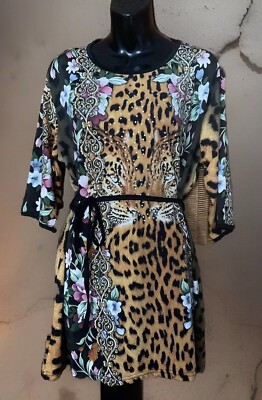 Leopard Print Gold Sequin Tunic/ Dress Size M/L