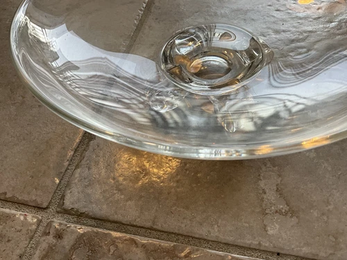 Steuben Glass 4 Footed Bowl / 11.5  Wide Large Size Vintage