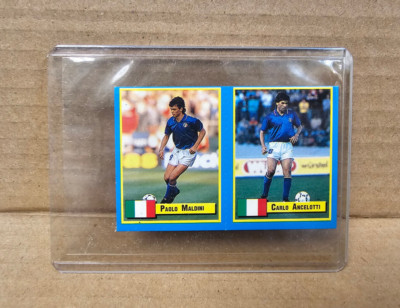 1989 Top Micro Vallardi Carlo Ancelotti & Paolo Maldini Sticker Italy Soccer!