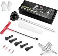 Tire Valve Stem Core Quickly Replacement Tool Kit for Cars, Trucks, Motorcycles
