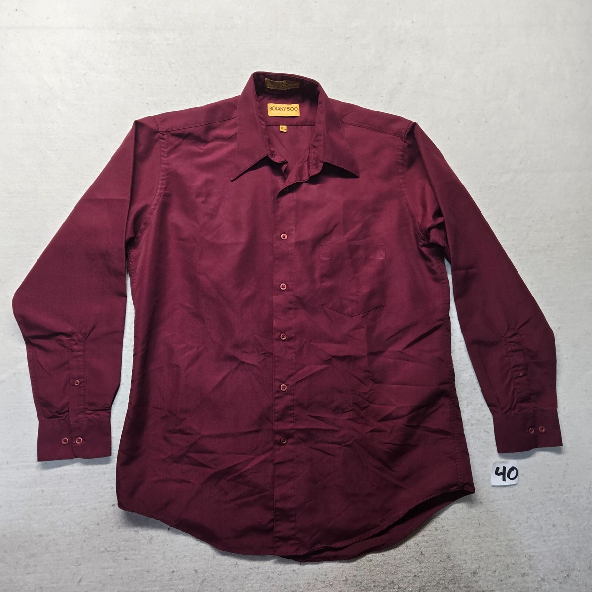 botany 500 dress shirts Botany 500 Solid Red Button Up Shirt Long Sleeve Solid Pocket Size 15.5  34/35