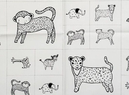 SAVANNAH Moda FABRIC quilting panel monkey leopard Gingiber sew black 48221-21 - Picture 8 of 10