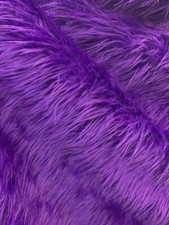 Fake FAUX FUR FABRIC By The Yard- Purple - Fake Fur Mongolian Long Pile