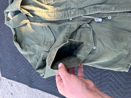 Men's Medium Military Field Jacket Green Grunge Army Vintage 80s Grunge Skater - Picture 9 of 9