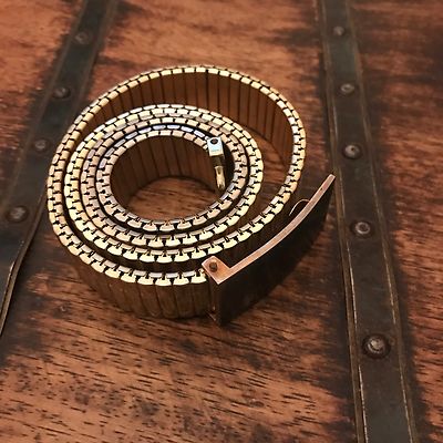 100% Authentic Rare Marc Jacobs Gold Tone Stretchy Metal 