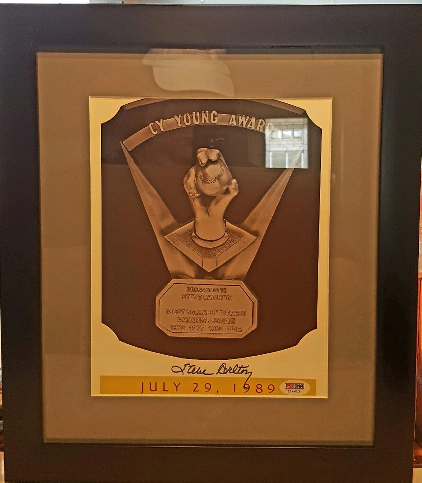 Steve Carlton Signed 13x15 Custom Framed Photo Display Cy Young Award PSA/DNA  - Image 2 of 4