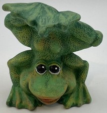 Vintage Frog Figurine Doing a Handstand Ceramic 3&rdquo; x 1.5&rdquo; x 3&rdquo; Tall