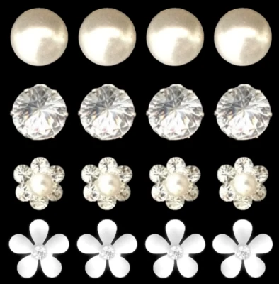 ATST® Wedding Hair Pins - Diamante Pearl Rhinestone Flower Daisy Bridal or Prom