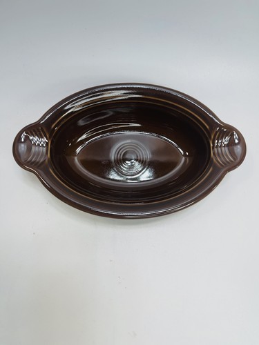 FIESTA WARE Oval Individual Casserole BOWL Chocolate BROWN Dish Baking Serve EUC - Picture 2 of 17