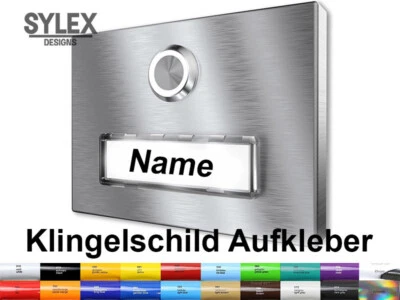 SYLEXDESIGNS Klingelschild Name Nachname Aufkleber 2x Sticker Personalisiert Haus 5/10cm