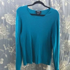 FDJ French Dressing Jeans blue ribbed knit scoop neck sweater size XL