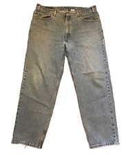 Levi's 550 Relaxed Fit Distressed Size 40x30 Light Wash Denim Jeans Tapered Leg