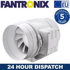 High Power In Line Loft Mounted Extractor Fan - Bathroom, Wet Room, Shower - 4"