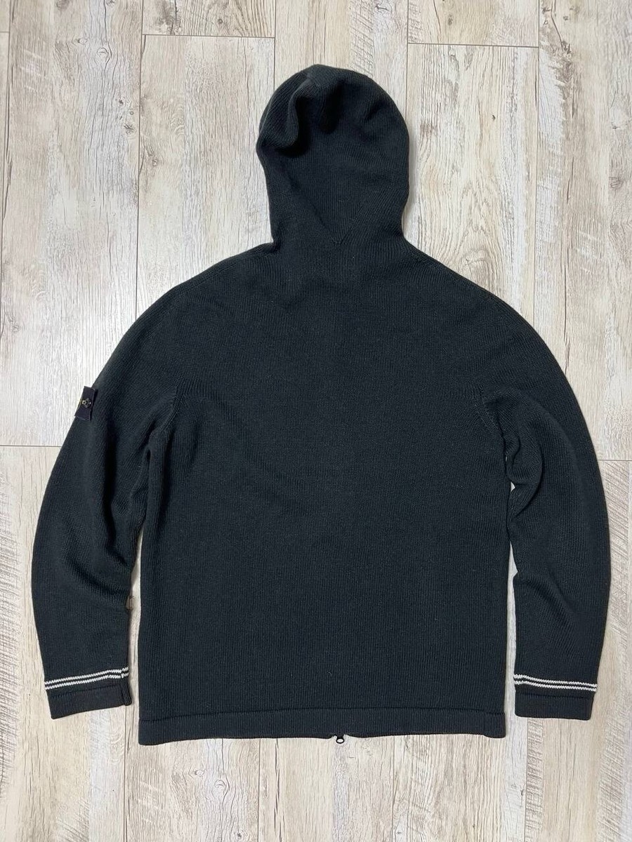 Stone Island Wool Hoodie Cardigan Full Zip XL Dark Green | eBay