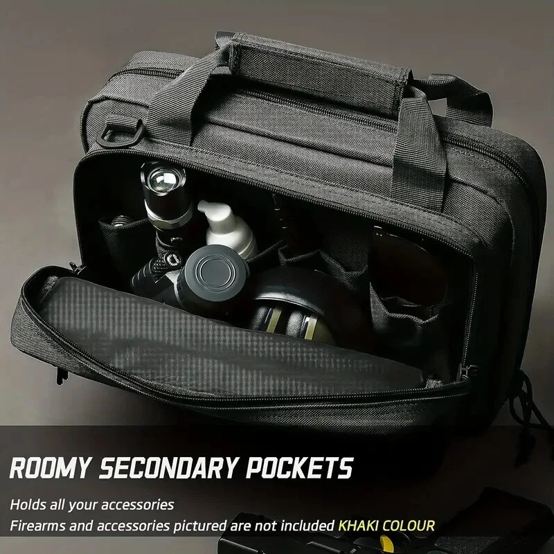 Tactical Pistol Range Bag Padded Handgun Gun w/Mag pouch Conceal Carry Soft Case - Image 4 of 4