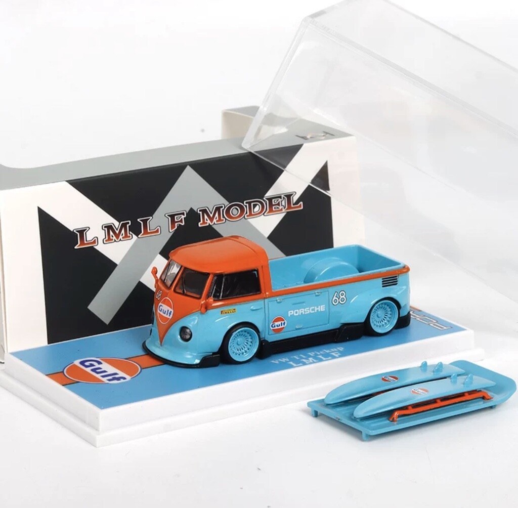 LMLF 1:64 Gulf VW T1 Pickup Camper Kombi Sports Model Diecast