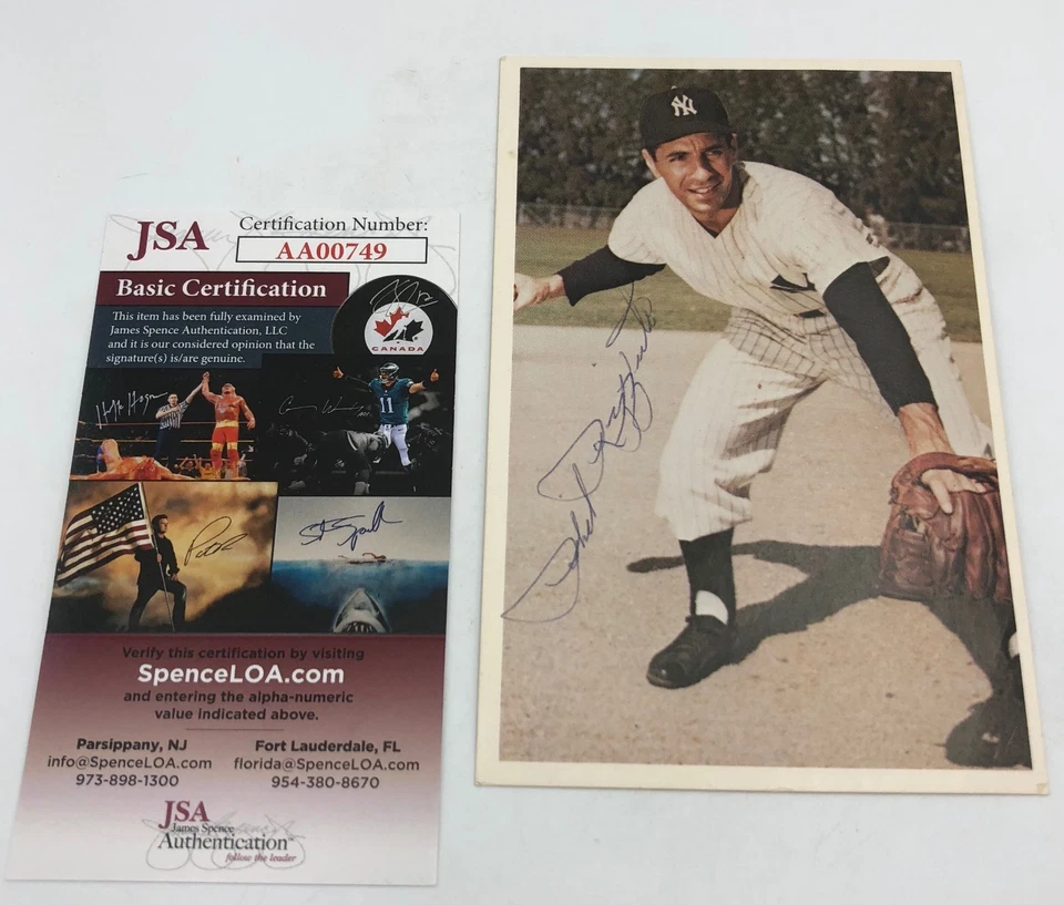Phil Rizzuto Yankees Autograph Signature JSA Authentic 3 1/2" x 5 1/2" Card COA  - Image 2 of 4