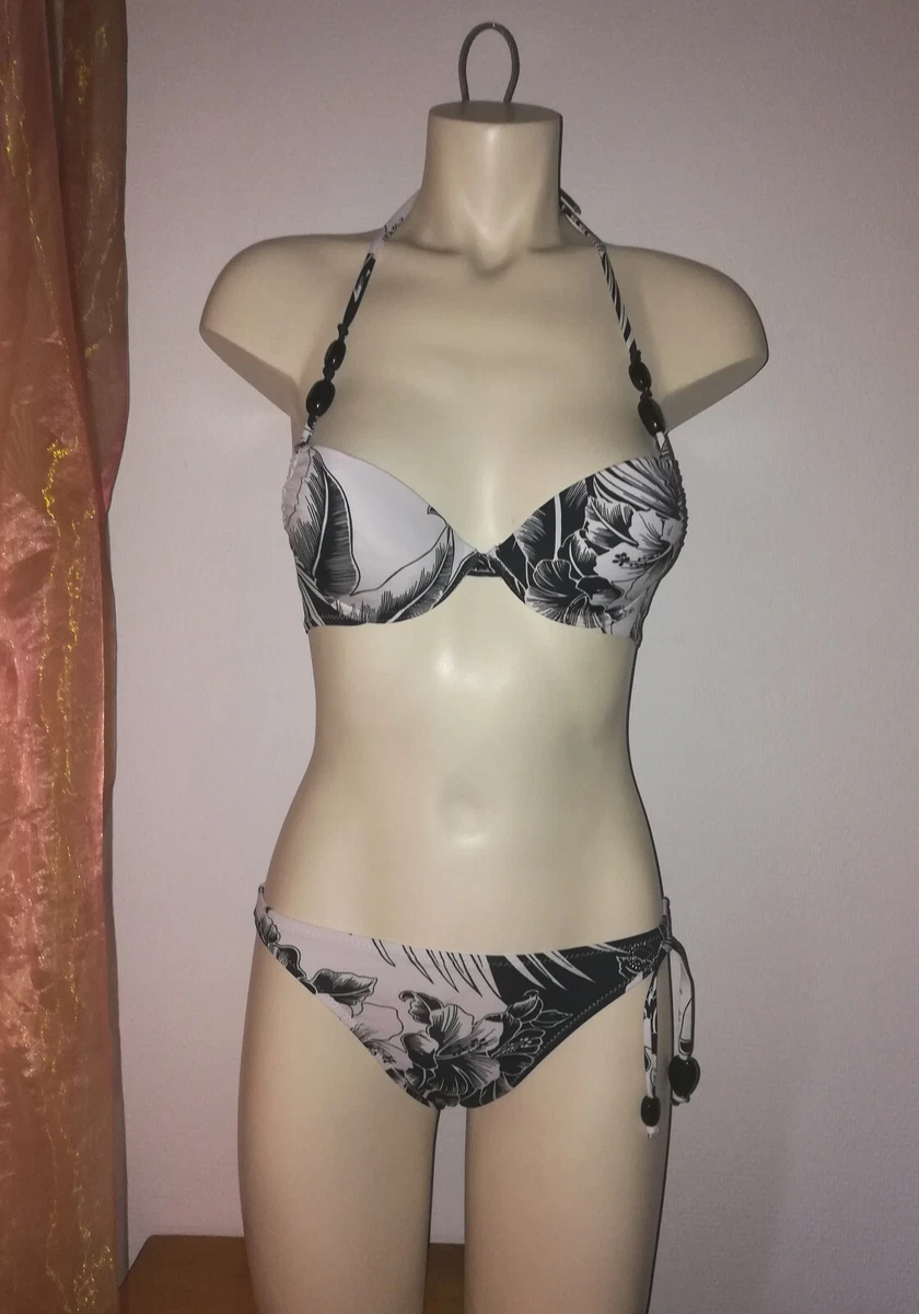 Maillot de bain 2 pi ces Morgan Noir et Blanc Taille 36 Neuf