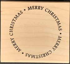 Denami Design Merry Christmas Circle Rubber Stamp