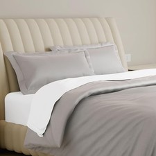 Duvet Cover - 100 Egyptian Cotton Luxury 800 Oversized King Silver Gray