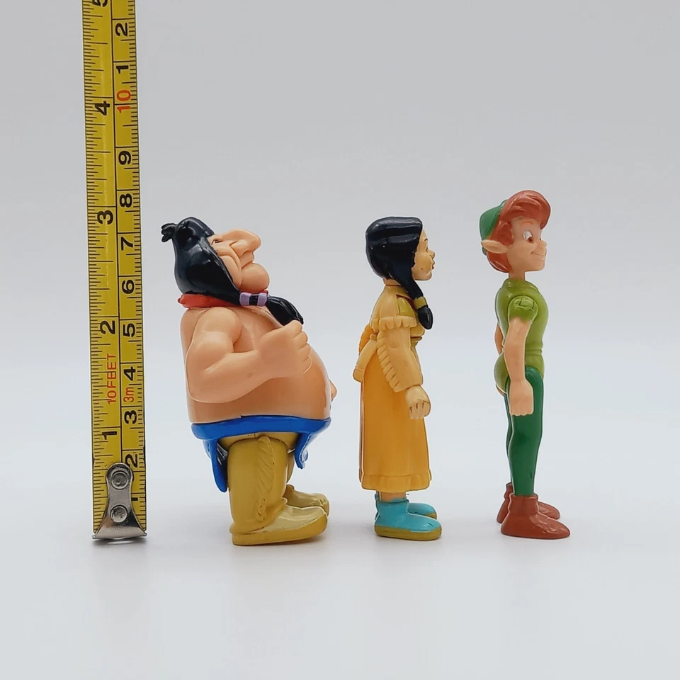 Lot x3 Figures Peter Pan Disney Heroes FAMOSA Spain 2004 native american - Immagine 3 di 4