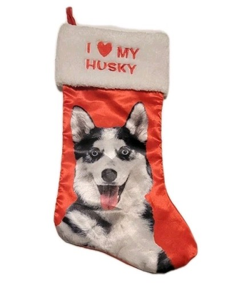 #ad I Love My Husky Christmas Stocking Pet Holiday Z246 $8.99