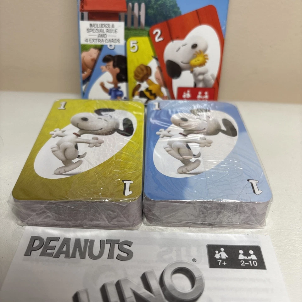 UNO The Peanuts Movie Card Game Charlie Brown Snoopy Complete Instructions NEW - Image 2 of 4