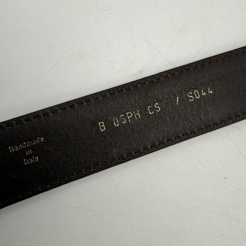 Brioni Belt Brown Leather Gold Brass Buckle Handmade In Italy Size 110/42 - Picture 6 of 12